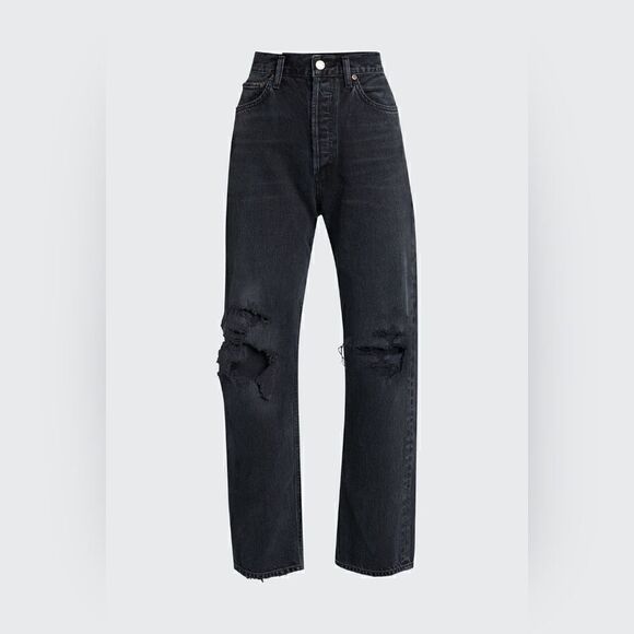 Agolde 90's Mid Rise Straight Leg Distressed Jeans In Vagabond Size 28 NWT - Picture 4 of 14